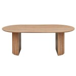 Table à manger ovale vagos ? 220 x 110 cm ? coloris chêne vieilli ? design généreux et contemporain Table à manger ovale vagos ? 220 x 110 cm ? coloris chêne vieilli ? design généreux et contemporain