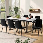 Table à manger pieds en métal forme carrée extensible blanche 140 / 180x80x75cm - hauss spole Table à manger pieds en métal forme carrée extensible blanche 140 / 180x80x75cm - hauss spole
