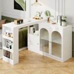 Table � manger pivotante avec armoire de rangementtable de bar extensible bar cuisine avec buffet avec ...