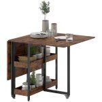 Table � manger pliante table de cuisine pour 2 � 4 personnes avec 2 �tag�res ouvertes table de salle ...