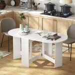 Table � manger pliante table pliante cuisine ovale jusqu� 6 personnes pour petits espaces salle � manger ...