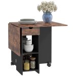 Table  manger pliante - homcom - extensible - 2  4 personnes - 2 abattants - panneau de particules ...