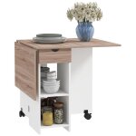 Table  manger pliante - homcom - extensible - pour 2  4 personnes - 2 abattants - rectangulaire - design ...