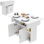 Table  manger pliante mobile - table dappoint pliante - table pliante en bois - avec roulettes - table ...