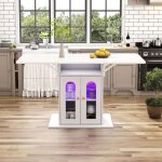 Table  manger pliante rectangulaire moderne 50 - 14078x75cm avec rangement pour cuisine salon - blanc ...