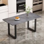 Table à manger rectangulaire 140×70×75cm - style industriel - pour salle à manger et salon - pieds en ... Table à manger rectangulaire 140×70×75cm - style industriel - pour salle à manger et salon - pieds en ...