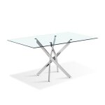 Table à manger rectangulaire 160cm design en verre - astra Table à manger rectangulaire 160cm design en verre - astra