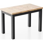 Table � manger ? rectangulaire ? design loft industriel ? ch�ne marron clair ? pieds en bois noir ? arden ...