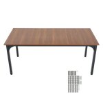 Table � manger rectangulaire - duoku - 180 cm - bois mdf - 6 � 8 personnes - mobilier rustique