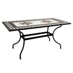 Table à manger rectangulaire kipos en mosaïque - noir - atmosphera createur dinterieur Table à manger rectangulaire kipos en mosaïque - noir - atmosphera createur dinterieur