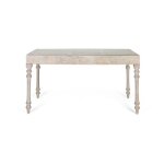 Table � manger rectangulaire - mangue - 220 cm - sculpt�e � la main - blanc