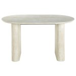 Table � manger table de repas ovale extensible en bois coloris travertin - longueur 150 - 230 x profondeur ...