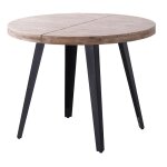 Table à manger table de repas ronde extensible en bois coloris chêne miel pieds en métal coloris noir ... Table à manger table de repas ronde extensible en bois coloris chêne miel pieds en métal coloris noir ...