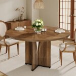 Table � manger ronde 100 x 75cm table de cuisine carr�e pour 4 � 6 personnes plateau et pieds en bois ...