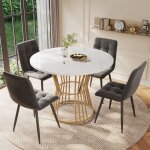 Table a manger ronde 4 personnes table ronde 100 cm avec pieds métalliques table blanche surface en marbre ... Table a manger ronde 4 personnes table ronde 100 cm avec pieds métalliques table blanche surface en marbre ...