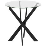 Table  manger ronde pour 4 personnes table  manger avec pieds en acier plateau en verre tremp pour ...