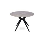 Table à manger ronde arvena ? 110 cm ? plateau en pierre frittée ? coloris gris ? design contemporain ... Table à manger ronde arvena ? 110 cm ? plateau en pierre frittée ? coloris gris ? design contemporain ...
