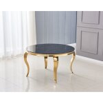 Table  manger ronde baroque gold 130x75 cm