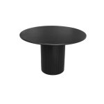 Table à manger ronde bois dhévéa et placage chêne noir 4 places - Ø 115 x 73 cm - estelle Table à manger ronde bois dhévéa et placage chêne noir 4 places - Ø 115 x 73 cm - estelle