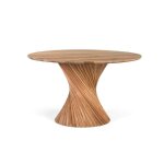 Table  manger ronde - bois de manguier - fait main - 130 cm - style ethnique