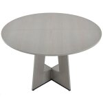 Table � manger ronde - duoku - 120 cm - bois - 4 places - mobilier circulaire rustique