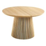 Table à manger ronde extensible coloris chêne - diamètre 120 - 200 x hauteur 75 cm Table à manger ronde extensible coloris chêne - diamètre 120 - 200 x hauteur 75 cm