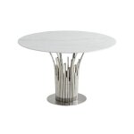 Table � manger ronde flute chrome