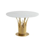 Table  manger ronde flute gold - marbr noir