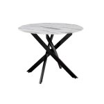 Table a manger ronde jessica métal noir xxl 120 cm 4 couverts Table a manger ronde jessica métal noir xxl 120 cm 4 couverts