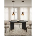 Table � manger ronde ? ovo ? aspect fr�ne portland ? extensible ? 110?190�110 cm