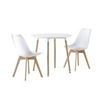 Table  manger ronde scandinave bois 2 chaises hedvig 80cm