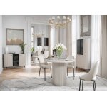 Table � manger ronde - zante - gr�ge avec pied colonne - 120 cm