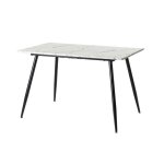 Table à manger - scandinave - rectangulaire - 4 - 6 personnes - marbre - blanc Table à manger - scandinave - rectangulaire - 4 - 6 personnes - marbre - blanc