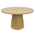 Table � manger scandinave ronde 120 cm effet bois clair - oviala