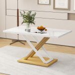 Table À manger seule table à manger blanche 4 pers. plateau modèle de marbre& pieds réglables - table ... Table À manger seule table à manger blanche 4 pers. plateau modèle de marbre& pieds réglables - table ...