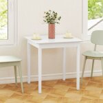 Table À manger seule - carrée bois blanc 75x75x76cm 2 pers cuisine&salle À manger Table À manger seule - carrée bois blanc 75x75x76cm 2 pers cuisine&salle À manger