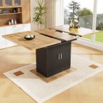 Table � manger t�lescopique 140x70x76 cm table de cuisine industrielle pour 4 � 6 personnes avec pieds ...