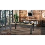 Table  manger transformable en billard 6ft bois et pieds noirs - multifonction design lgant - gris ...