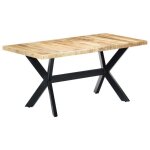 Table � manger - vidaxl - bois de manguier - style industriel - 160x80x75 cm