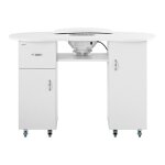Table de manucure 120 x 503 x 803 cm avec aspiration et repose - main blanc 14 0007708