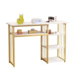 Table de manucure - 3 �tages - style moderne - structure m�tallique - assemblage facile - design � motif ...