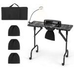 Table de manucure - relax4life - aspirateur - lampe de table led usb - coussin de poignet amovible - ...