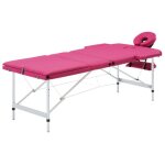 Table de massage pliable 3 zones aluminium rose Table de massage pliable 3 zones aluminium rose