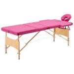 Table de massage pliable 3 zones bois rose Table de massage pliable 3 zones bois rose