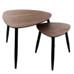 Tables à café gigognes mileo noyer l40 60cm - atmosphera createur dinterieur Tables à café gigognes mileo noyer l40 60cm - atmosphera createur dinterieur