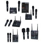 Table de mixage 4 canaux usb bluetooth tws + 2 micros - micro - main sans fil uhf 20hz  18khz 1db