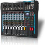 Table de mixage audio professionnelle dj - 8 canaux 16 effets dsp usb / bt