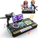 Table de mixage dj langtu pour enfants dj mixer controller de 3 - 10 ans avec micro 100 + effets sonores ...