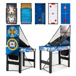Table multi - jeux 10 en 1 costway - hockeybillardtir flipperflchettestir  larc - 102x51x75cm - en ...