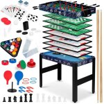 Table multi - jeux 12 en 1 106x59x90 cm ns - 801 noir